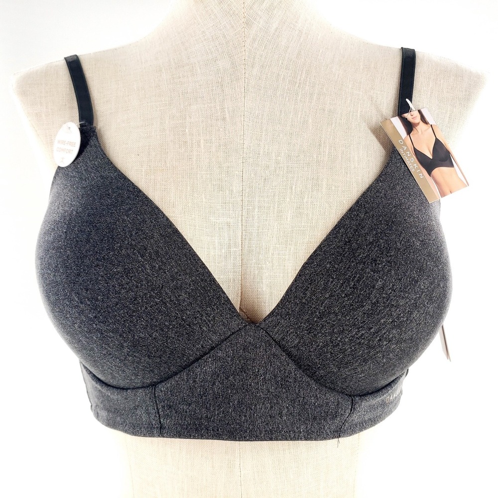 Danskin Intimates Pull On Wire-Free Comfort Bra 38C Black Brand New w/ Tags